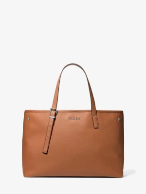 Średnia codzienna torba tote Hudson ze skóry groszkowej Michael Kors BRĄZOWY (Brązowy)