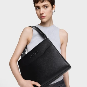 Średnia Czarna Torba Typu Shopping Audree Saffiano - Tous