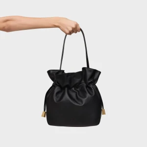 Średnia Czarna Torba Worek Skórzana Tous Heritage - Tous