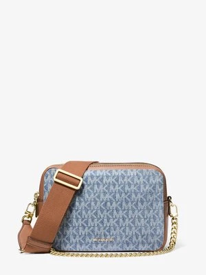 Średnia denimowa torebka do przewieszenia przez ramię typu camera bag Bryant z żakardowym logo MICHAEL Michael Kors