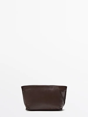 Średnia Kosmetyczka Z Miękkiej Skóry Nappa - Brązowy - Massimo Dutti - Female