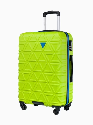 Średnia limonkowa walizka z kontrastowym wykończeniem Puccini