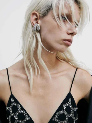 Średnia nausznica Metal Circle z kryształkami PATRIZIA PEPE