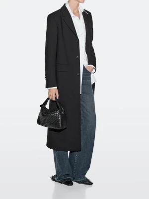 Średnia Pleciona Torba Ze Skóry Nappa - Czarny - - Massimo Dutti - Kobieta