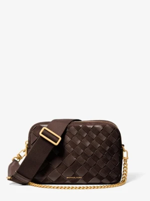 Średnia pleciona torebka do przewieszenia przez ramię Bryant typu camera bag z zamszu Michael Kors CZEKOLADOWY (Brązowy)