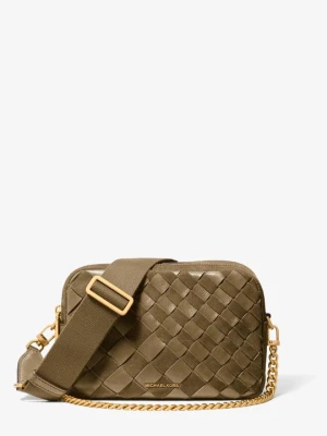 Średnia pleciona torebka do przewieszenia przez ramię Bryant typu camera bag z zamszu Michael Kors LODEN (Zielony)