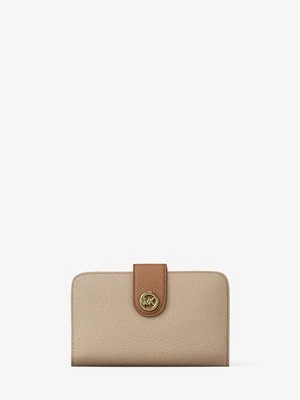 Średnia portfel ze skóry groszkowej w bloki kolorów z zawieszką z logo MK Pop Michael Kors