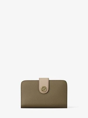 Średnia portfel ze skóry groszkowej w bloki kolorów z zawieszką z logo MK Pop Michael Kors