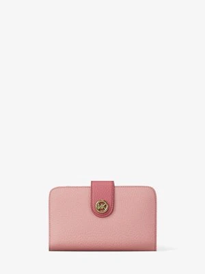 Średnia portfel ze skóry groszkowej w bloki kolorów z zawieszką z logo MK Pop Michael Kors