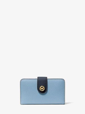 Średnia portfel ze skóry groszkowej w bloki kolorów z zawieszką z logo MK Pop MICHAEL Michael Kors