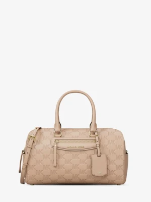 Średnia skórzana podróżna torba Jet Set typu worek do przewieszenia przez ramię z wytłoczonym logo Michael Kors