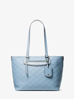 Średnia skórzana podróżna torba tote Jet Set z wytłoczonym logo MICHAEL Michael Kors
