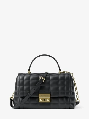 Średnia skórzana torba Tribeca z pikowanej skóry Michael Kors CZARNY (Czarny)