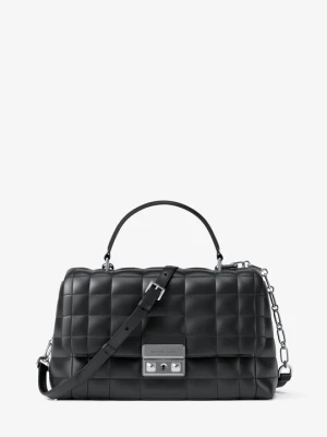 Średnia skórzana torba Tribeca z pikowanej skóry Michael Kors CZARNY (Czarny)