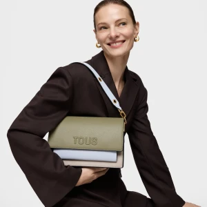 Średnia Szarobrązowo-Zielona Torebka Przez Ramię Tous Audree Saffiano - Tous