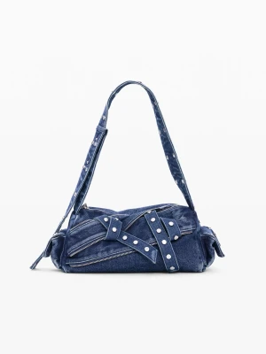 Średnia torba denim 100% bawełna Desigual niebieski