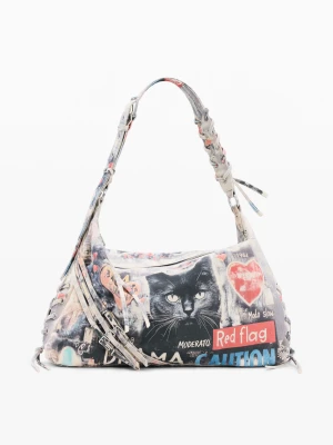 Średnia torba denim Desigual MATERIAL FINISHES