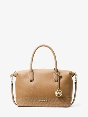 Średnia torba Hyde ze skóry groszkowej z charakterystycznym logo Michael Kors Outlet