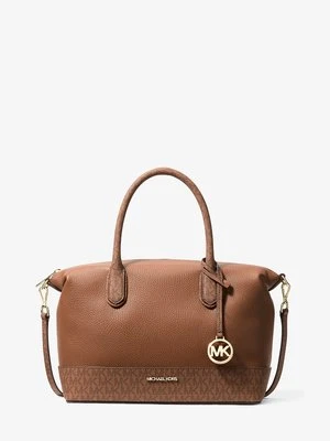 Średnia torba Hyde ze skóry groszkowej z charakterystycznym logo Michael Kors Outlet