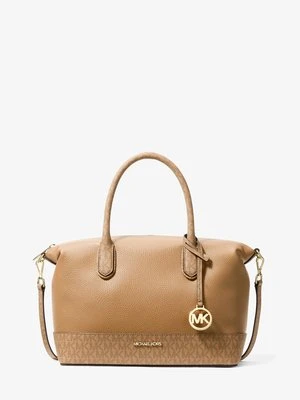 Średnia torba Hyde ze skóry groszkowej z charakterystycznym logo Michael Kors