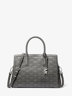 Średnia torba Laila z polerowanej skóry z wytłoczonym logo MICHAEL Michael Kors