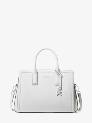 Średnia torba Laila ze skóry Michael Kors OPTYCZNA BIEL (Biały)