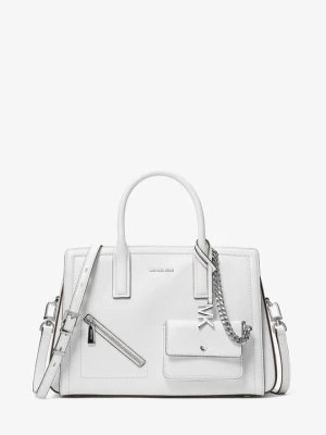 Średnia torba Laila ze skóry z etui na karty Michael Kors OPTYCZNA BIEL (Biały)