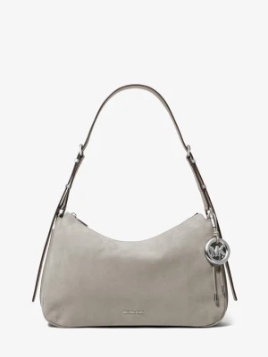 Średnia torba na ramię Nolita z nubuku Michael Kors SZARY WRZOS (Brązowy)