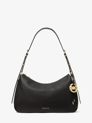 Średnia torba na ramię Nolita ze skóry groszkowej Michael Kors CZARNY (Czarny)