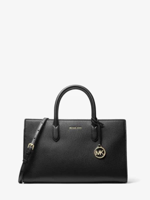 Średnia torba Scarlett ze skóry groszkowej Michael Kors CZARNY (Czarny)