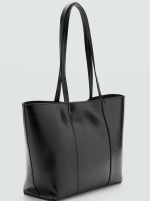 Średnia torba shopper czarny - Kobieta - Rozmiar uniwersalny - MANGO