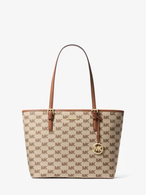 Średnia torba tote Jet Set z żakardowym logo Michael Kors