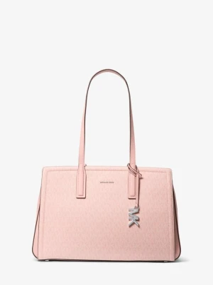 Średnia torba tote Laila z charakterystycznym logo Michael Kors PRZYDYMIONY RÓŻ (Różowy)