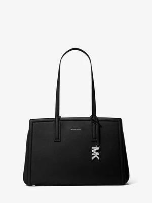 Średnia torba tote Laila ze skóry groszkowej Michael Kors CZARNY (Czarny)
