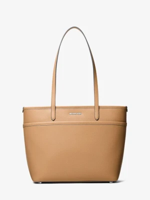 Średnia torba tote Marlowe ze skóry groszkowej z kieszenią Michael Kors ORZECHOWY (Brązowy)