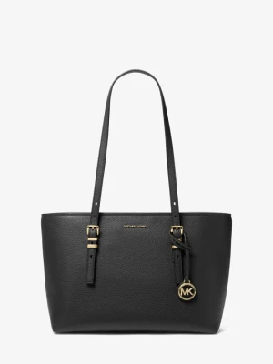 Średnia torba tote Quinn ze skóry groszkowej Michael Kors CZARNY (Czarny)