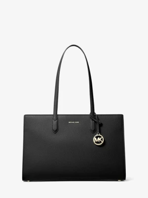 Średnia torba tote Scarlett ze skóry groszkowej Michael Kors CZARNY (Czarny)