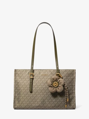 Średnia torba tote Zadie z nadrukiem z logo Michael Kors LODEN (Zielony)