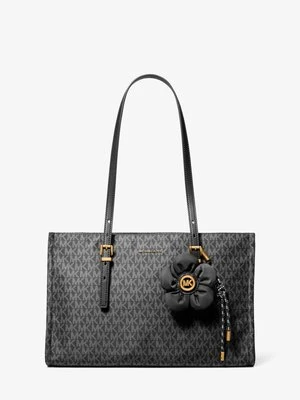 Średnia torba tote Zadie z nadrukiem z logo Michael Kors CZARNY (Czarny)