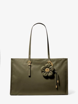 Średnia torba tote Zadie z nylonu Michael Kors LODEN (Zielony)