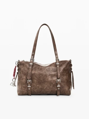 Średnia torba typu shopper Desigual brązowy