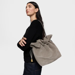 Średnia Torba Worek W Kolorze Szarobrązowym Skórzana Tous Heritage - Tous