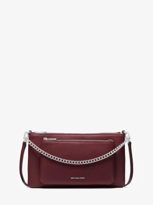 Średnia torebka do przewieszenia przez ramię Jet Set z groszkowej skóry z odpinanym paskiem Michael Kors OXBLOOD (Czerwony)