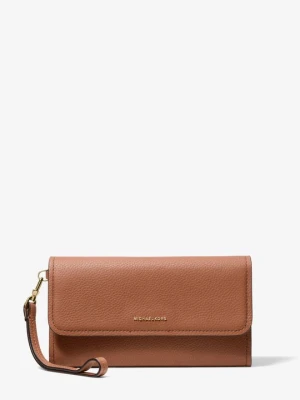 Średnia torebka na nadgarstek Jet Set na smartphona z groszkowej skóry Michael Kors BRĄZOWY (Brązowy)
