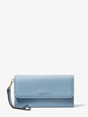 Średnia torebka na nadgarstek Jet Set na smartphona z groszkowej skóry Michael Kors CHAMBRAY (Niebieski)