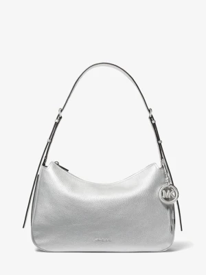 Średnia torebka na ramię Nolita z metalicznej skóry z przepinanym paskiem Michael Kors SREBRNY (Srebrny)