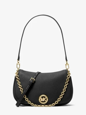 Średnia torebka na ramię Nolita ze skóry groszkowej z odpinanym paskiem Michael Kors CZARNY (Czarny)