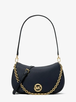 Średnia torebka na ramię Nolita ze skóry groszkowej z odpinanym paskiem Michael Kors NIEBIESKI FORMALNY (Niebieski)