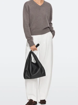 Średnia Torebka Na Ramię Ze Skóry Nappa - Czarny - Massimo Dutti - Female