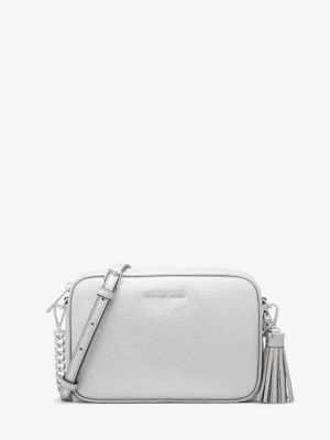 Średnia torebka typu camera bag Jet Set ze skóry groszkowej Michael Kors SREBRNY (Srebrny)